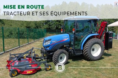 Mise en service d'un tracteur Iseki avec matériel entretien d'espaces verts Majar